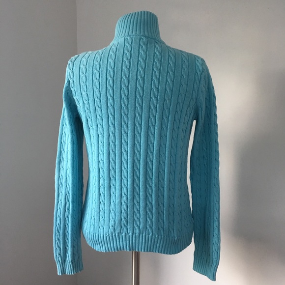 Lauren Ralph Lauren cable knit, gold zip cardigan - Picture 5 of 10